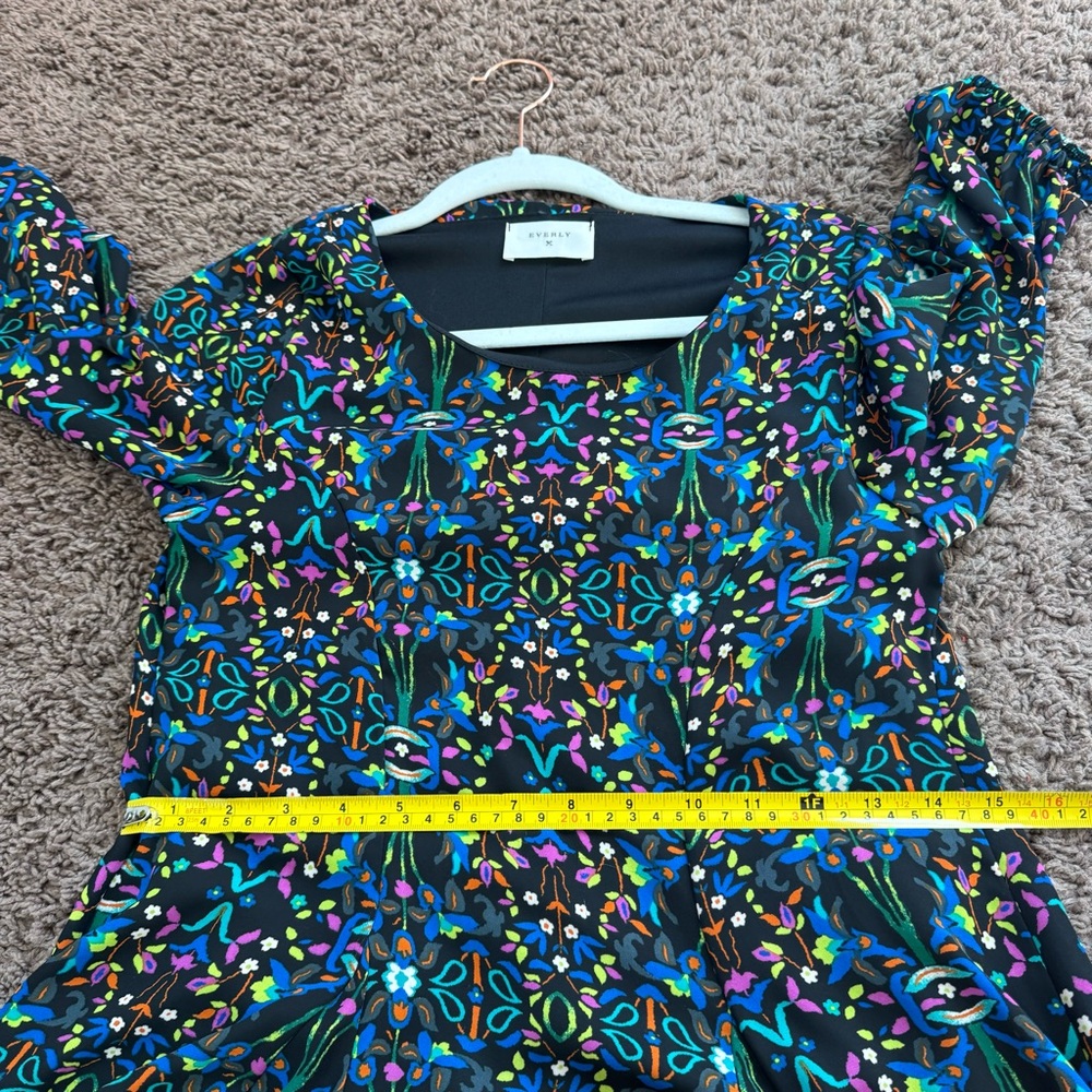 2 FOR $25 Floral Chiffon A Line Dress Colorful Rainbow Flowy S - Picture 9 of 9